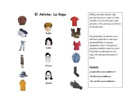 Spanish Speaking Activity With Clothing Vocabulary Espanhol