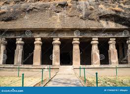 Pillars at the Elephanta Caves Ruins in ...