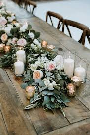 Greenery Wedding Centerpiece With Candles Life In Bloom Greenery Wedding Decor Wedding Centerpieces Greenery Wedding Centerpieces