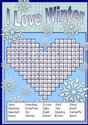 Working with a pencil and paper is one of the most satisfying ways to solve puzzles. I Love Winter Puzzle Esl Worksheet By Sevim 6