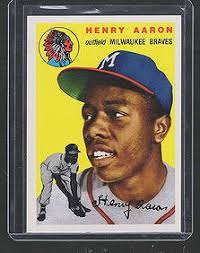 A 1954 Topps Hank Aaron Rookie Baseball Card No. 128,