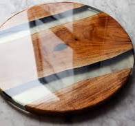 Round Wooden Epoxy Table Top / Clear Resin Epoxy Table ...
