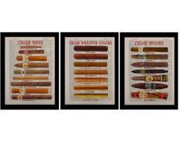 cigar size chart dictionary art print shape smoke cigars