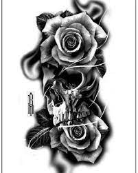Rose and skull tattoo unique meaning its variations and importance of it in wearers life showcasing some great designs. Skull Roses Rose Tattoo Design Digital Blackandgrey Bg Tattoos Skull Rose Tattoos Smoke Tattoo Rose Tattoo Sleeve
