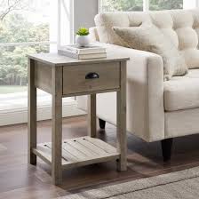 China Home Furniture Set Gray Wash End Table Coffee Tables With 1 Drawer And Storage Shelf China Coffee Table Home Furniture Set