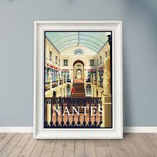 Doz Affiches Vintage Nantes Le Passage Pommeraye Affiche Vintage Illustration Vintage Nantes