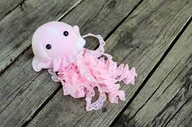Pink Jellyfish Stuffed Animal Plush Toy Jellyfish Plushie Etsy Pink Jellyfish Animal Plush Toys Felt Crafts