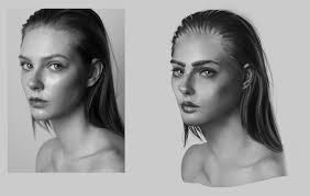 Painting hair in a drawing