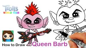 Free printable barbie coloring pages. How To Draw Queen Barb Trolls World Tour Social Useful Stuff Handy Tips