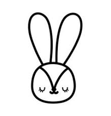 Bunny outline bunny outline gray blue 19 printable png cute bunny face outline on white stock vector Cute Bunny Outline Face Vector Images Over 390