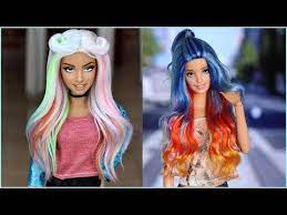 Barbie Hairstyles Barbie Hair Color Transformation Tutorial Youtube