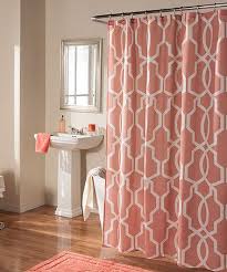 Coral Linea Shower Curtain Coral Bathroom Decor Coral Shower Curtains Coral Bathroom