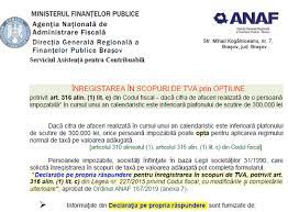 Cererile de inregistrare in scopuri de tva potrivit art. Inregistrarea In Scopuri De Tva Prin OpÈ›iune In 2019 DacÄƒ Ca Este InferioarÄƒ Plafonului De Scutire De 300 000 Lei Cabinetexpert Ro Blog Contabilitate