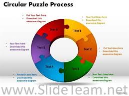 6 Stages Circular Jigsaw Puzzle Flow Process Powerpoint Diagram