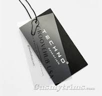 Custom hang tags for clothing with printed logos