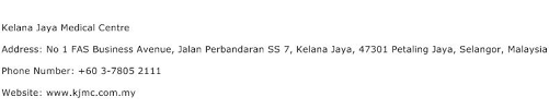 The medical & science acronym /abbreviation/slang kjmc means kelana jaya medical center. Kelana Jaya Medical Centre Address Contact Number Of Kelana Jaya Medical Centre