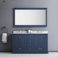 Highly quality bathroom vanities over 59 in., modern designed, wall mounted or free standing styles. Lexora Dukes 60 Inch Double Bathroom Vanity Color Navy Blue