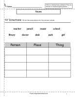 Nouns Worksheets And Printouts