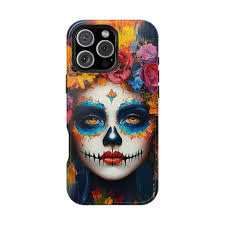 Dia De Los Muertos Flower Skull Girl