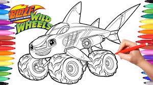 Download coloring with a miracle machine is absolutely free. Blaze Moster Machines Wild Wheels Shark Blaze Coloring Pages Blaze Monster Truck Coloring Youtube