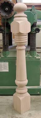 Custom Newel Post Made In Oak Wood Turning Wood Deco Wood Railing