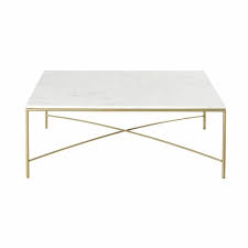 Gibt es couchtische aus marmor in besonderen farben? Couchtisch Aus Weissem Marmor Und Messingfarbenem Metall Isaee Maisons Du Monde