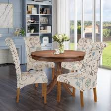 Get 5% in rewards with club o! Dining Chair Set Of 4 Fabric Padded Side Chair With Solid Wood Legs Overstock 31858188