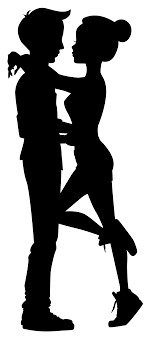 Cute Couple Silhouettes Clip Art Image Silhouette Art Silhouette Clip Art Silhouette Drawing