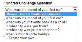 The couples challenge questions are best administered by a neutral third party. Shared Challenge Question