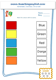 Match The Colours With Its Names Worksheet 2 Teaching My Kid Free Preschool Printables Free Preschool English Worksheets For Kids
