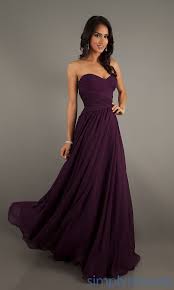 Strapless Sweetheart Floor Length Gown Purple Prom Dress Chiffon Prom Dress Sweetheart Long Dress