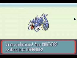 Pokemon Ruby Magikarp Evolves To Gyarados