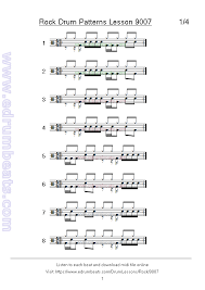 Rock Drumbeats 9007 Drum Patterns Drum Sheet Music Drum Lessons