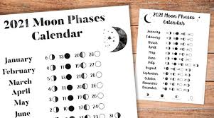 Report this item to etsy. Free Printable 2021 Moon Phases Calendar Lovely Planner