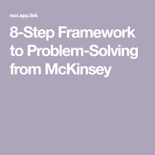 8 Step Framework To Problem Solving From Mckinsey Problem Solving Solving Framework