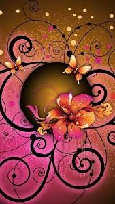 Flower Pink And Gold Design Iphone Wallpaper Background Flower Wallpaper Flowery Wallpaper Mobile Wallpaper