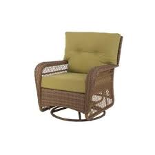 The set includes cushions, an accent table, and two patio chairs. 199 Needs Different Color Cushion Wicker Patio Green Cushions Wicker Swivel Chair