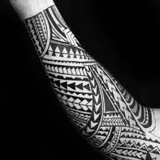 Man With Forearm Sleeve Tattoo Polynesian Tribal Design Tattoos For Guys Forearm Band Tattoos Polynesian Tattoo Designs