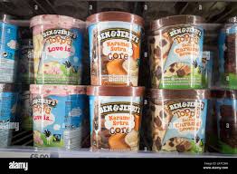 Pictures At A Co Op Food Store Ben Jerry S Ice Cream In Freezer Cabinet Stock Photo Alamy