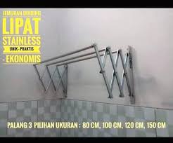 Jual gantungan baju suling tempel tembok 12 titik paku. Jemuran Lipat Tempel Dinding Stainless Steel Home Facebook