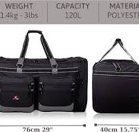 Roamlite Borsone da viaggio Grande Extra Large con Tasche XL – 100 litri  con Maniglie rinforzate e Tracolla Lunga – Bagaglio da Sitva, Per Palestra  - ...