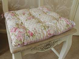 Pink Rose Vintage Chic Seat Cushion Chair Pad Dining Room Shabby Cottage Gingham Shabby Chic Dining Chairs Shabby Chic Cushions Shabby Chic Dining Room