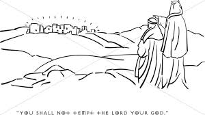Jesus from the holy bible paper toy. Satan Tempts Jesus With An Offer To Rule The City Temptation Of Christ Clipart
