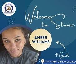 Our next new teacher is Amber Williams! Ms. Williams says: "Hi, I'm Amber  Williams—a lifelong learner, passionate educator, and someone who runs  mostly