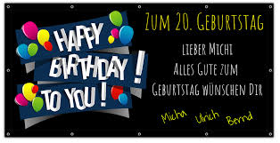 Geben sie einem mann zu seinem geburtstag. 20 Geburtstag Banner Geburtstagsbanner Happy Birthday