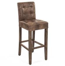 Sigmund Rustic Lodge Tufted Brown Leather Bar Stool Brown Bar Stools Brown Leather Bar Stools Designer Bar Stools