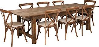 Starsun Depot Hercules Series 9 X 40 Crossback Chairs Farm Table Wood Folding Table