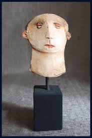 Small Head Ceramic Sculpture by Christy Keeney