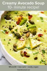 Creamy Avocado Soup 10 Minute Recipe Recipe Avocado Soup Avocado Soup Recipes Summer Soup Recipes