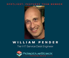 At AdaptiveStack, we take pride in providing top-notch service, and William  Pender exemplifies that commitment every day. Recently, William received  glowing feedback for his exceptional customer service and patience in  assisting clients.